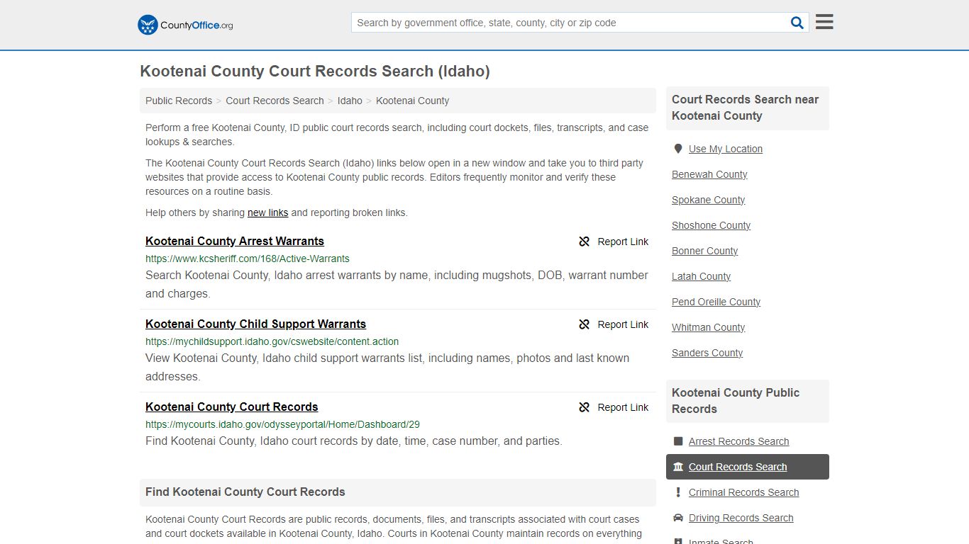 Kootenai County Court Records Search (Idaho) - County Office