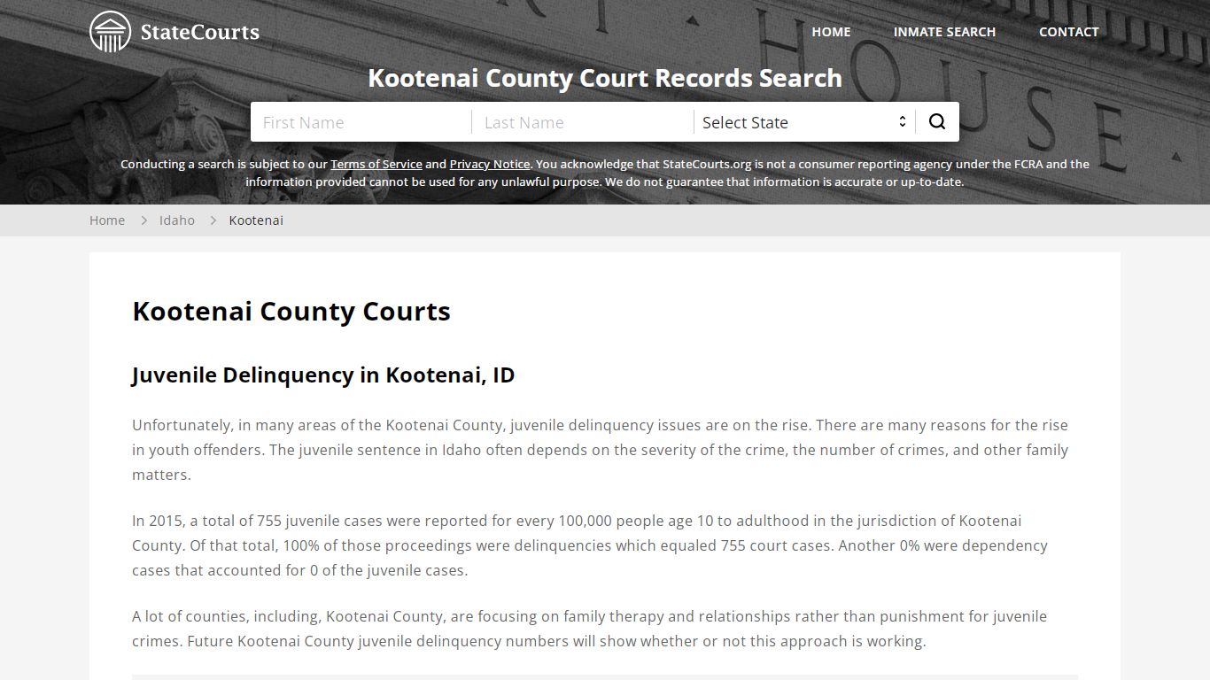 Kootenai County, ID Courts - Records & Cases - StateCourts